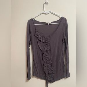 Mystree - Lightweight Ruffle Long Sleeve‎ T-Shirt - Size Small